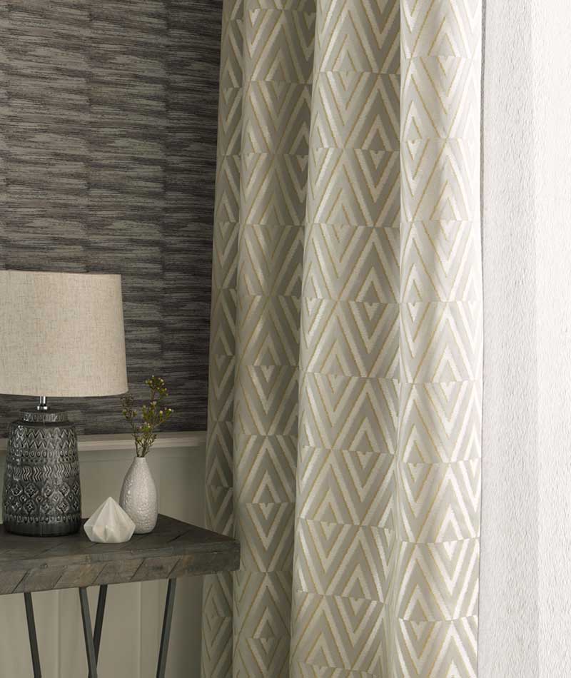 triangular patterned curtain